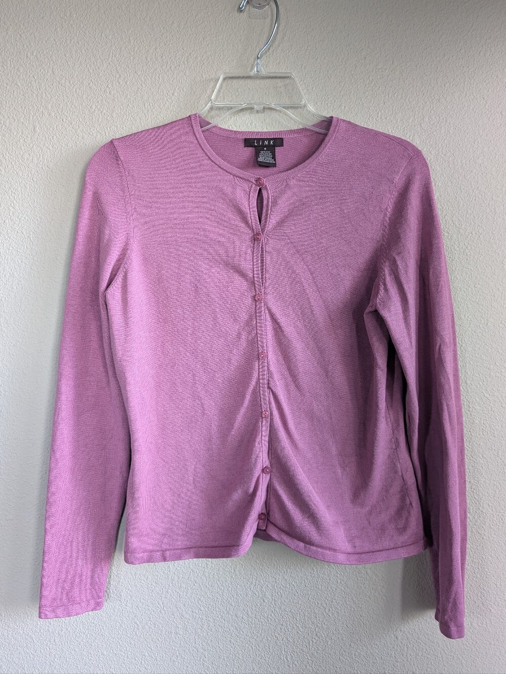 Link Size Small Pastel Purple Button Cardigan Silk